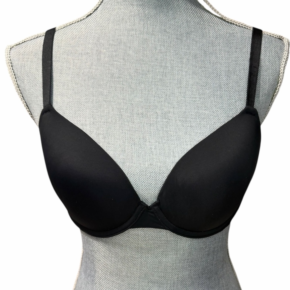 AUDEN ☆ Demi Coverage Lightly Lined T-Shirt Bra ☆ Black 34C ☆ NWOT